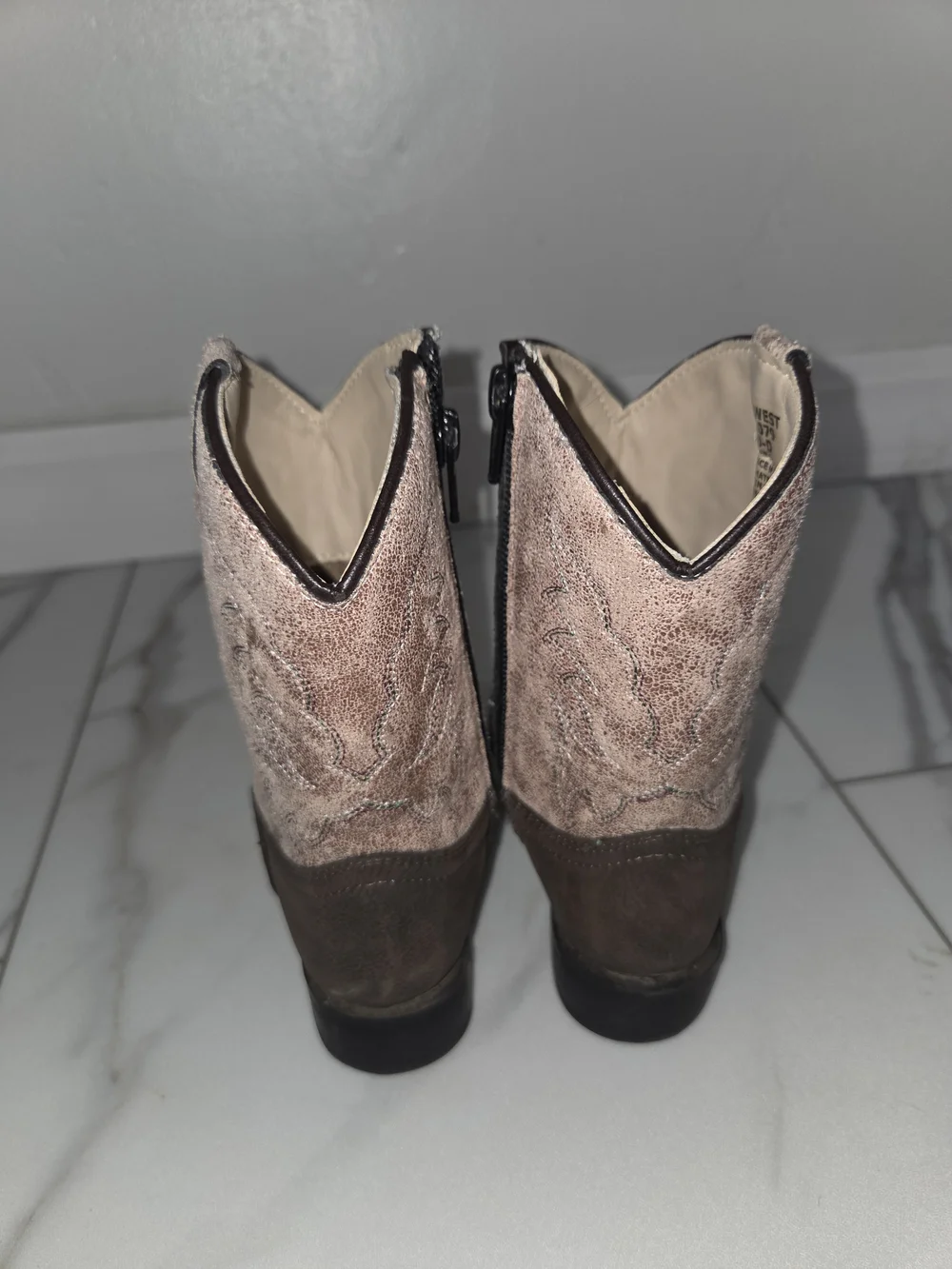 OLD WEST Toddler Girl's Pink Glitter Cowgirl Boots